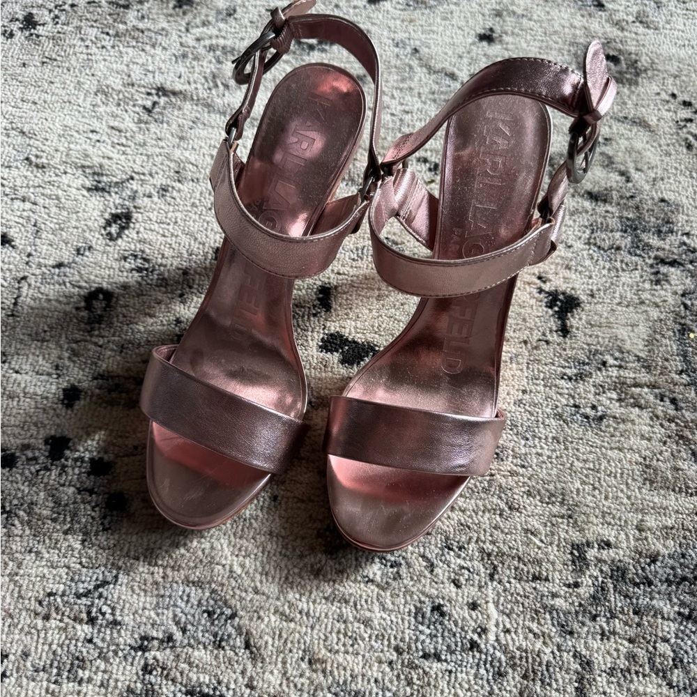 Karl Lagerfeld Metallic Pink Heels